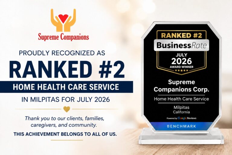 Supreme Companion Ranked #2 Home Health Care Service in Milpitas for 2026